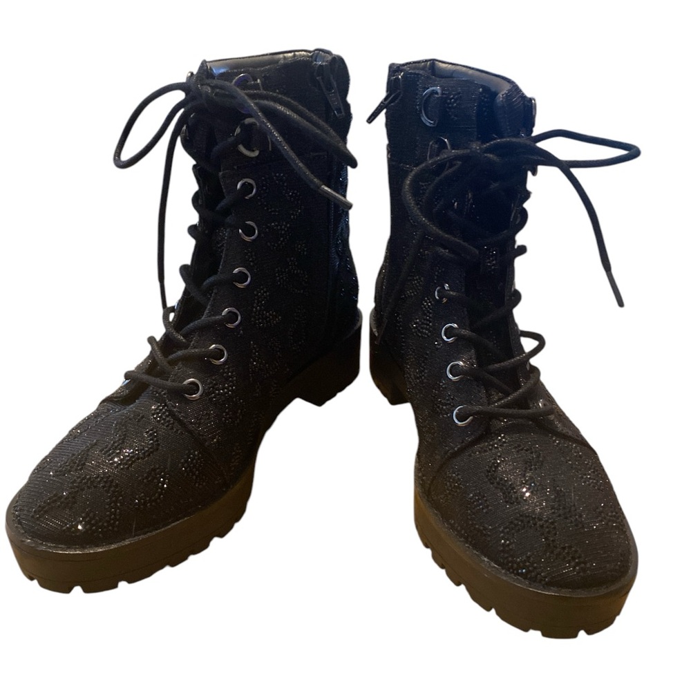Gianni Bini rhinestone bling lace up boots